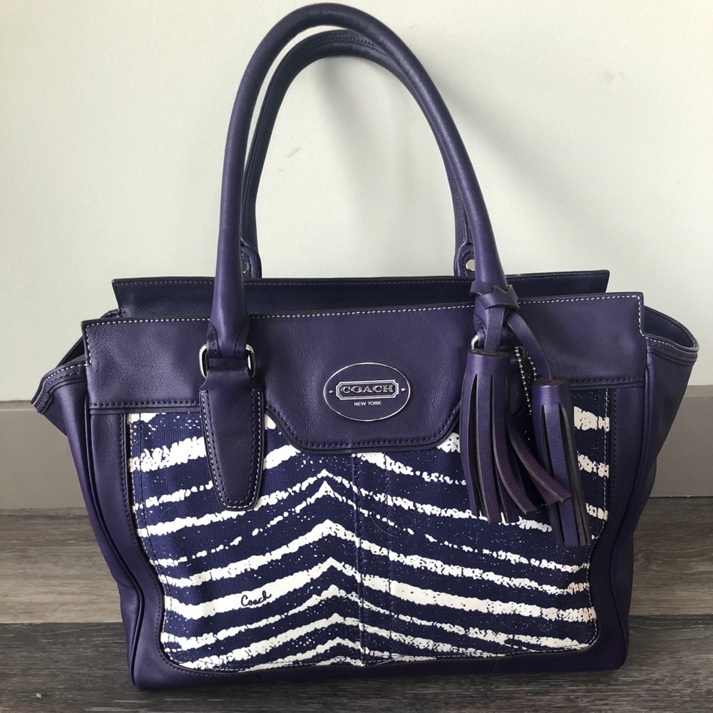 Coach Legacy Candace Purple Zebra Purse